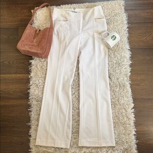 EUC Express Editor 4R Wide Waist High Rise Elegant White Women's Dress Pants